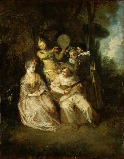 The Italian Serenade by Jean Antoine Watteau